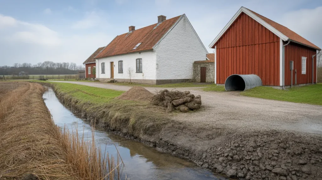 dikning dikesrensning och markavvattning p kermark i brantevik sterlen